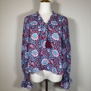 Rebecca Minkoff Burgundy Penelope Blouse Size Medium